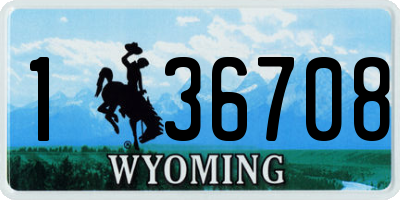 WY license plate 136708