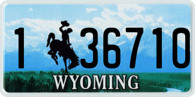 WY license plate 136710