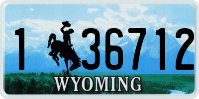 WY license plate 136712