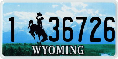 WY license plate 136726