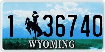 WY license plate 136740