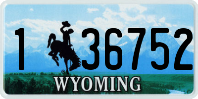 WY license plate 136752