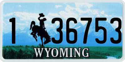 WY license plate 136753