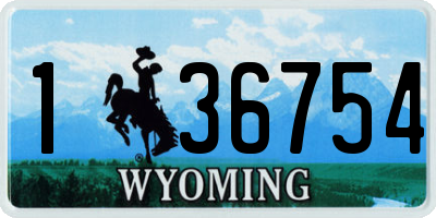WY license plate 136754