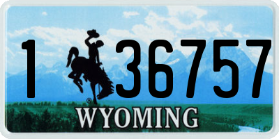 WY license plate 136757