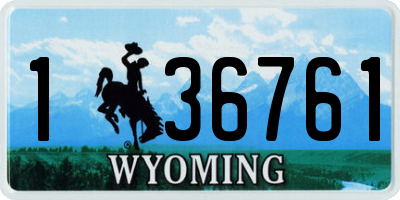 WY license plate 136761