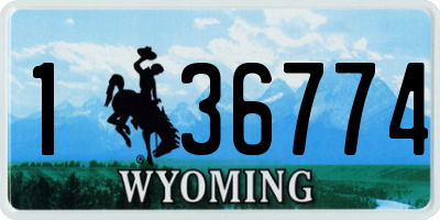 WY license plate 136774