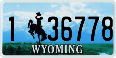 WY license plate 136778