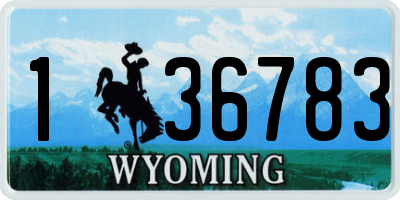 WY license plate 136783