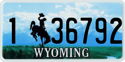 WY license plate 136792
