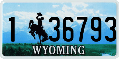 WY license plate 136793
