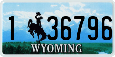 WY license plate 136796