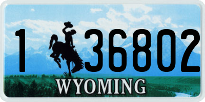 WY license plate 136802