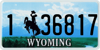 WY license plate 136817