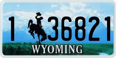 WY license plate 136821
