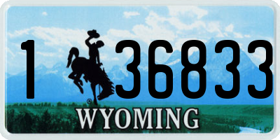 WY license plate 136833
