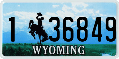 WY license plate 136849