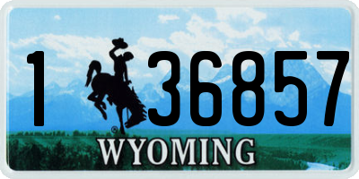 WY license plate 136857
