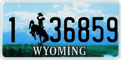 WY license plate 136859