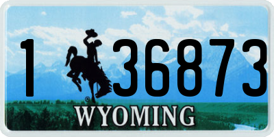 WY license plate 136873