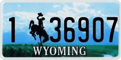 WY license plate 136907