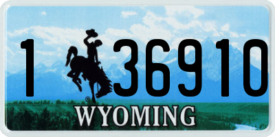 WY license plate 136910