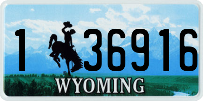 WY license plate 136916
