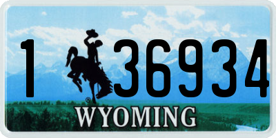 WY license plate 136934