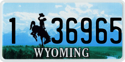 WY license plate 136965