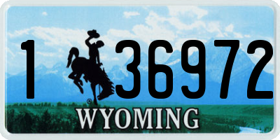 WY license plate 136972