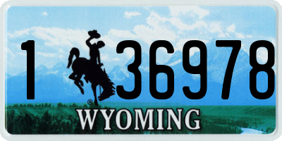WY license plate 136978