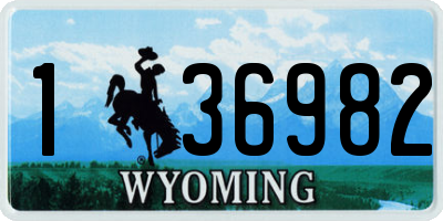 WY license plate 136982