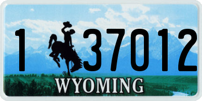 WY license plate 137012