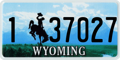 WY license plate 137027
