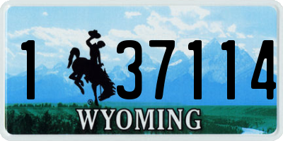 WY license plate 137114