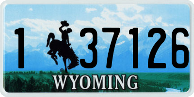 WY license plate 137126