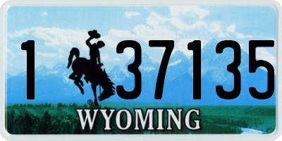 WY license plate 137135
