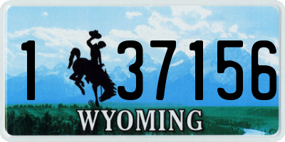 WY license plate 137156