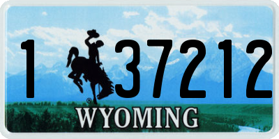 WY license plate 137212