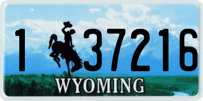 WY license plate 137216