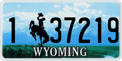 WY license plate 137219