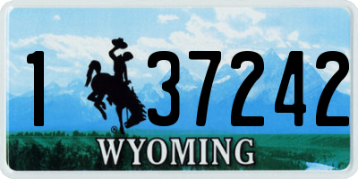 WY license plate 137242
