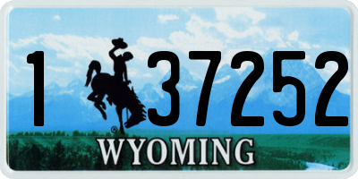 WY license plate 137252