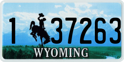 WY license plate 137263