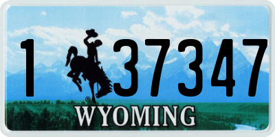 WY license plate 137347