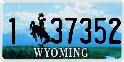 WY license plate 137352