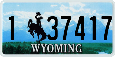 WY license plate 137417
