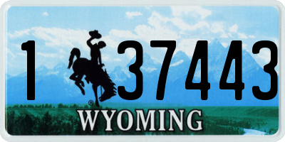 WY license plate 137443