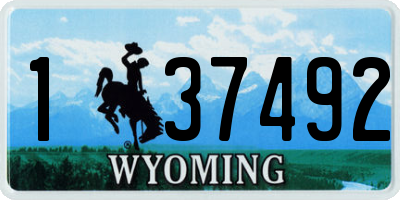 WY license plate 137492