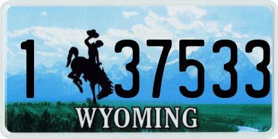 WY license plate 137533